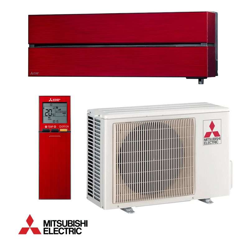klimatik-mitsubishi-electric-msz-ln25vg-red Климатик Mitsubishi Electric MSZ-LN25VGR/MUZ-LN25VG WiFi Ruby Red R32, 9 000 BTU - Image 1